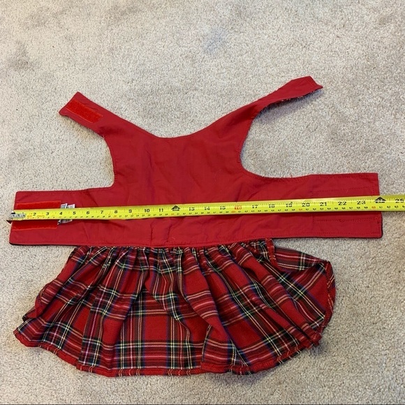 EAST Side Coll. Sm. Breed Dog Plaid Check Red Dress Sz. Med. - Picture 7 of 9